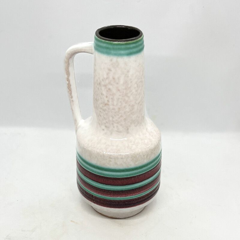 Vintage ceramic vase with handle for Veb Haldensleben, Germany 1970s