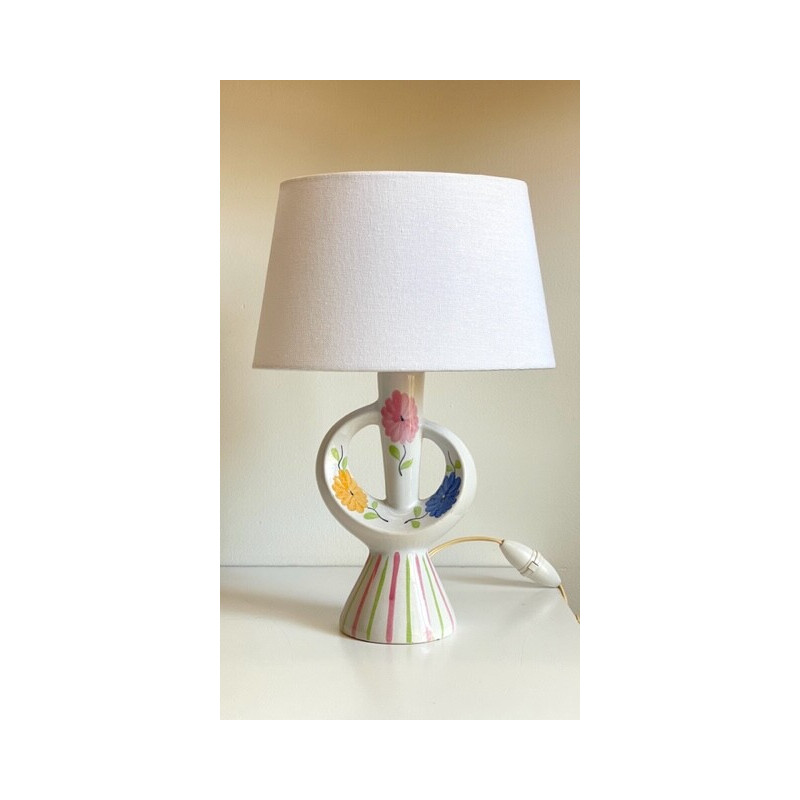 Vintage-Lampe aus Emaille-Keramik