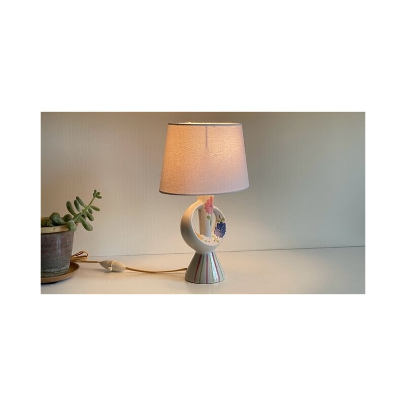 Lampe vintage en céramique emmaillée