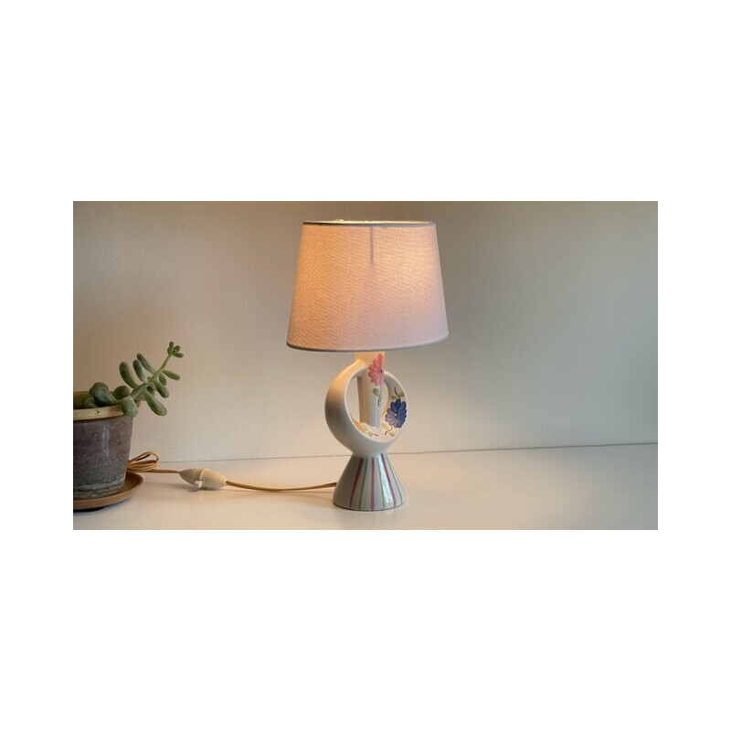 Vintage-Lampe aus Emaille-Keramik