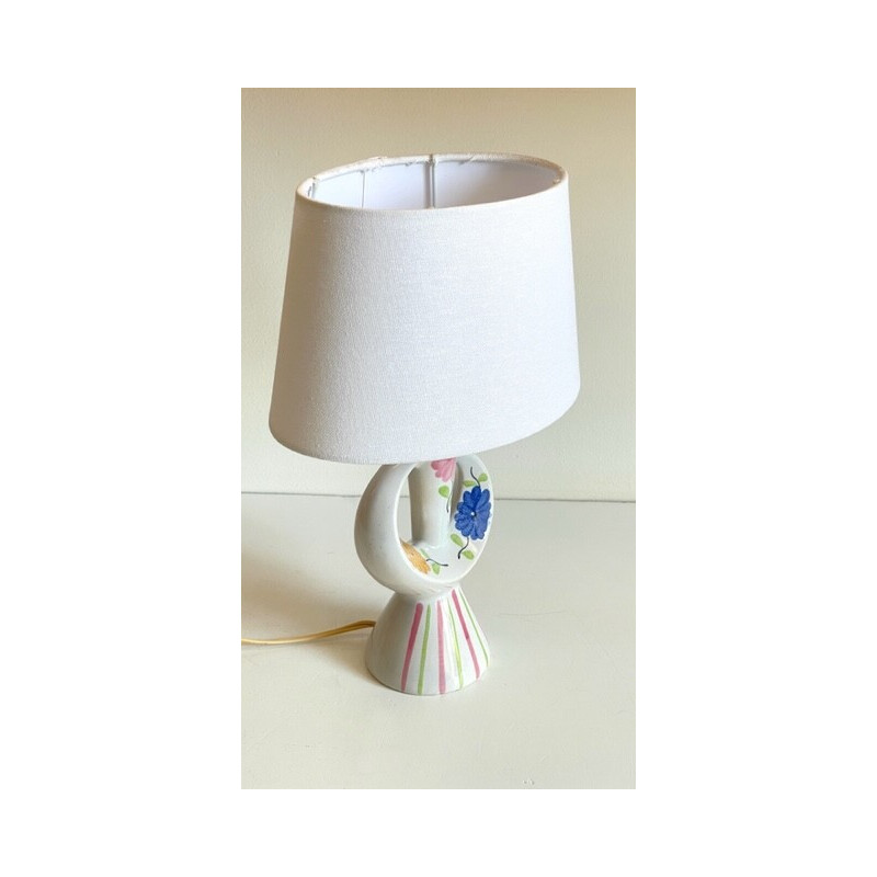 Vintage-Lampe aus Emaille-Keramik