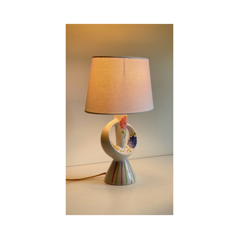 Lampe vintage en céramique emmaillée