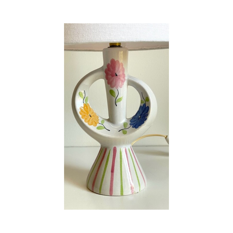 Vintage-Lampe aus Emaille-Keramik