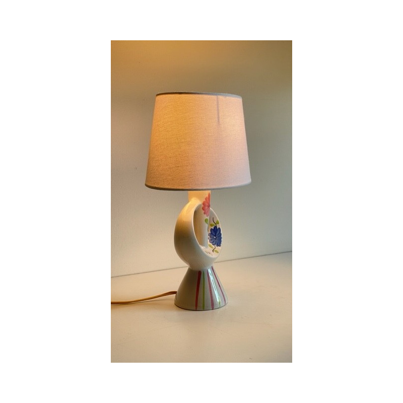 Vintage-Lampe aus Emaille-Keramik