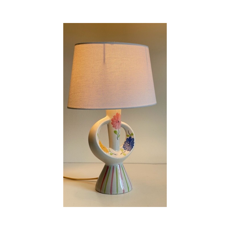 Vintage lamp van geglazuurd keramiek