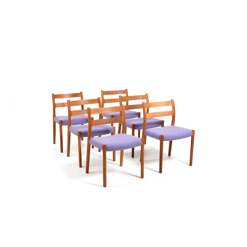 Set of 6 vintage chairs mod.84 by Niels O. Møller