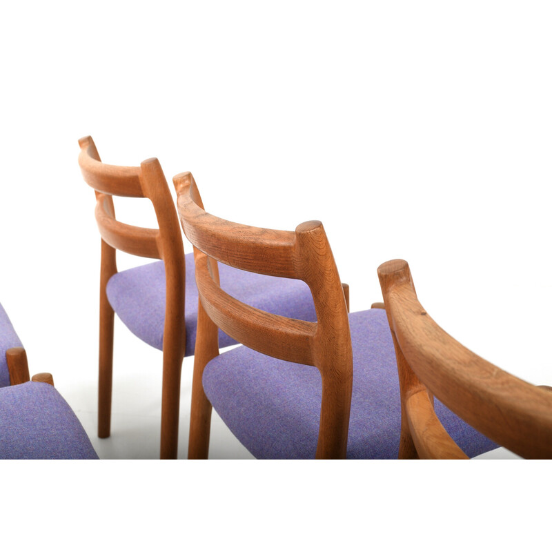 Ensemble de 6 chaises vintage mod.84 par Niels O. Møller