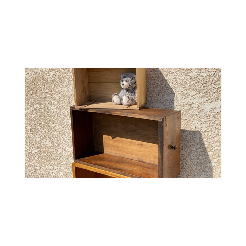 Vintage geometric oakwood shelf