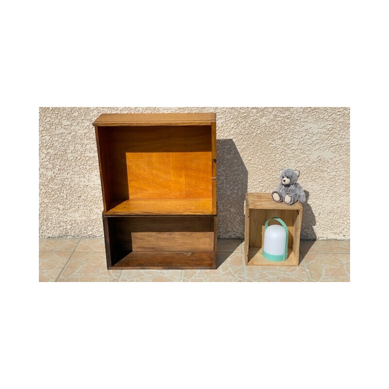 Vintage geometric oakwood shelf