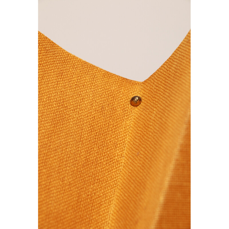 Candeeiro suspenso vintage em tecido laranja, anos 60