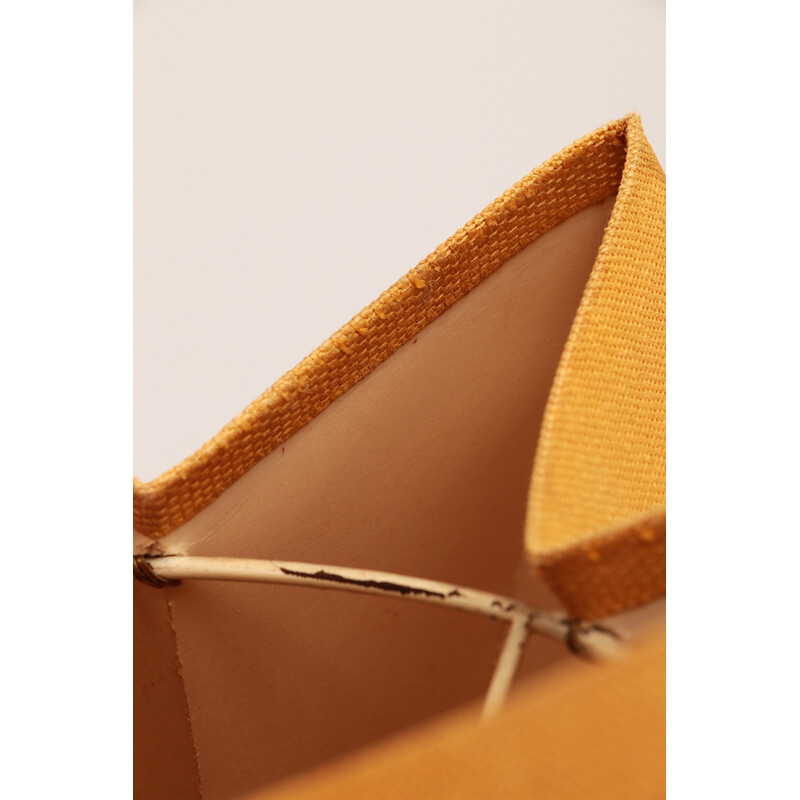 Lampada a sospensione in tessuto arancione vintage, anni '60