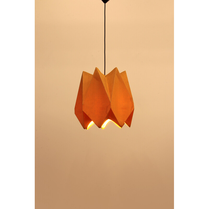 Vintage orange fabric pendant lamp, 1960s