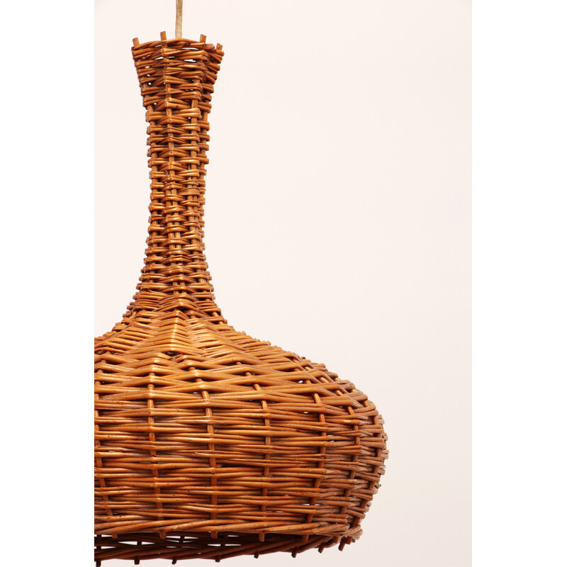 Boheemse vintage rotan hanglamp, jaren 1960