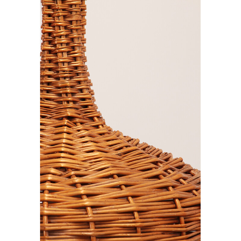 Boheemse vintage rotan hanglamp, jaren 1960