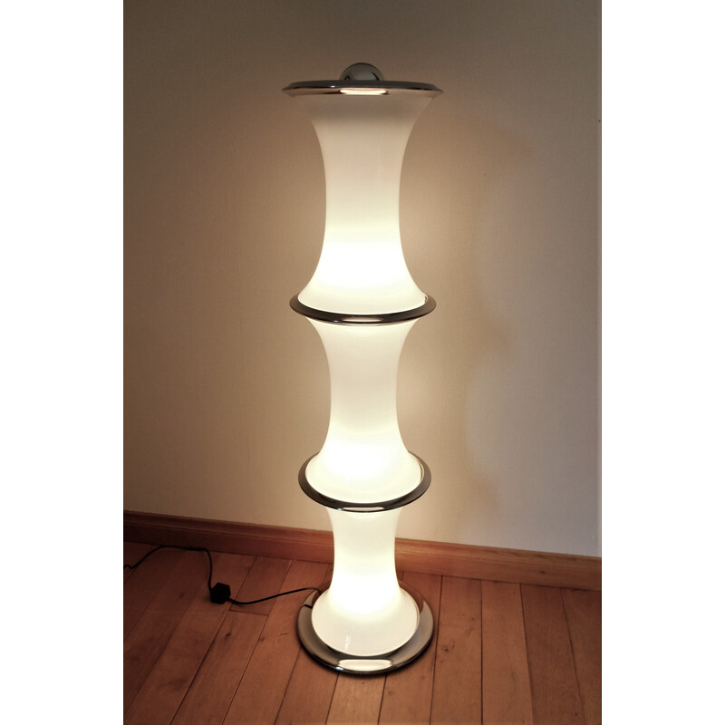 Vintage Bamboe vloerlamp door Enrico Tronconi voor Vistosi, 1970