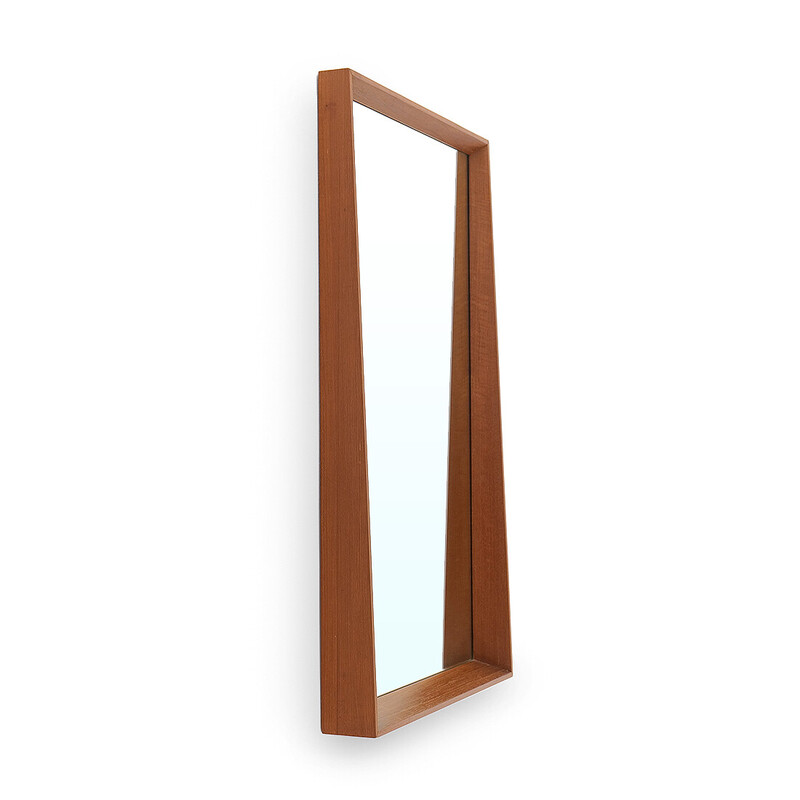 Vintage rectangular teak mirror, 1960s