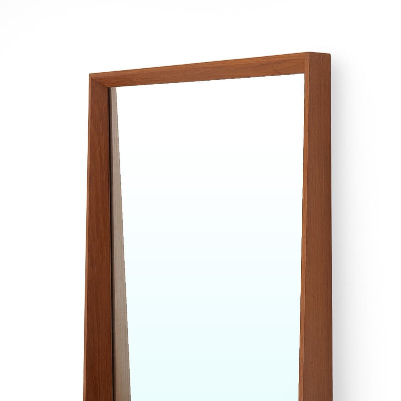 Specchio rettangolare vintage in teak, anni '60