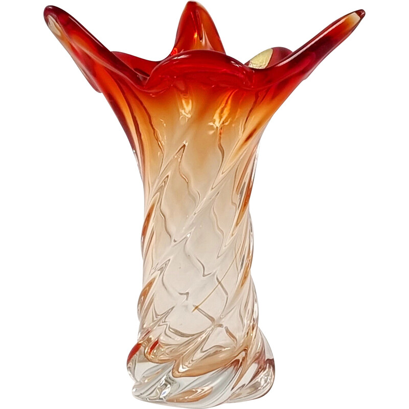 Vase aus gedrehtem Muranoglas aus der Mitte des Jahrhunderts, Italien 1960er Jahre