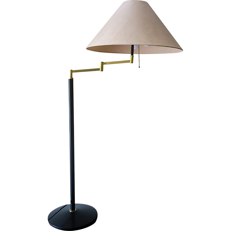 Vintage multi-adjustable swing arm floor lamp, USA 1970