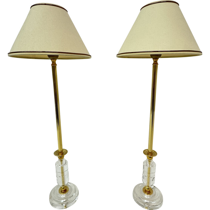 Pair of vintage lucite table lamps, 1970s