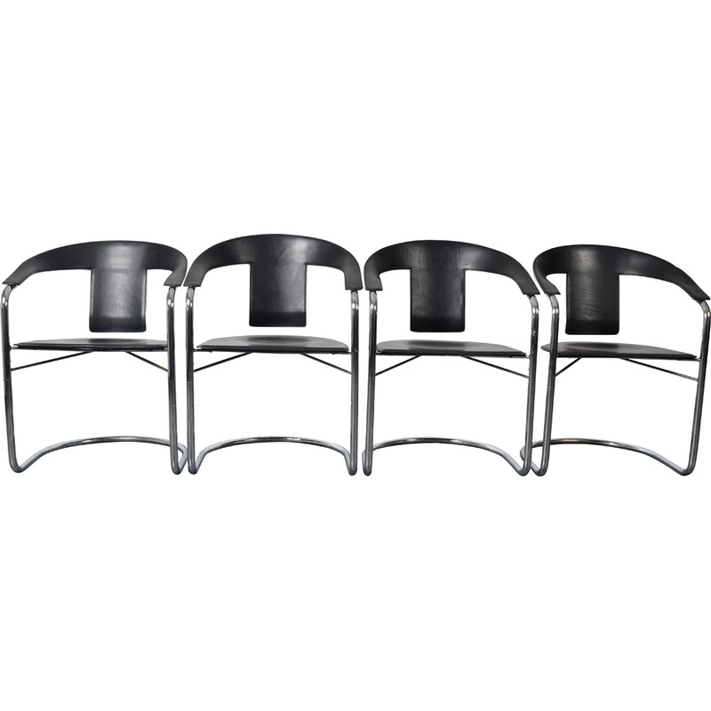 Set of 4 vintage cantilever chairs by Lo Studio for A. Rizzatto