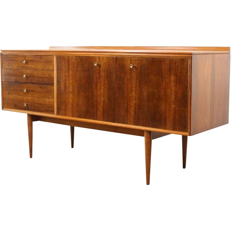 Mid century compact sideboard with grained Indian Laurel front by Robert Heritage