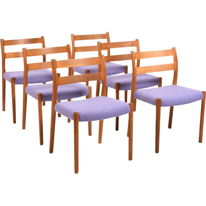 Conjunto de 6 cadeiras vintage mod.84 de Niels O. Møller