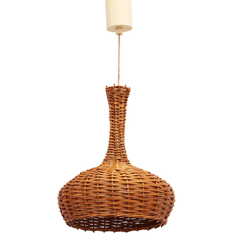 Bohemian vintage rattan pendant lamp, 1960s