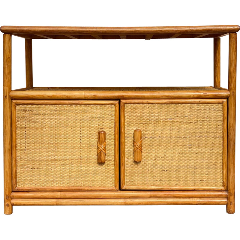 Vintage bamboo highboard, 1980