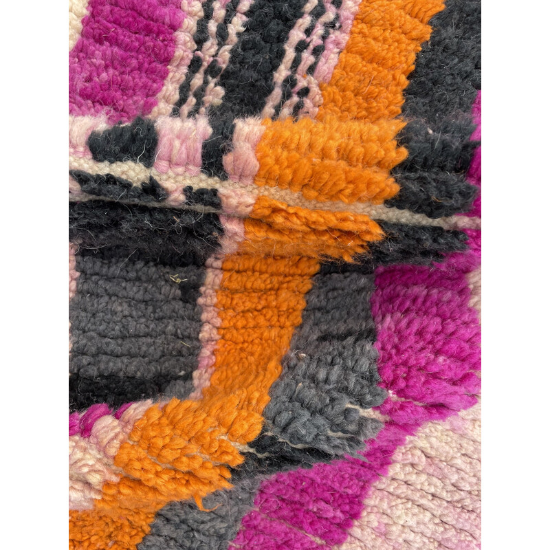 Vintage wool Berber hall rug