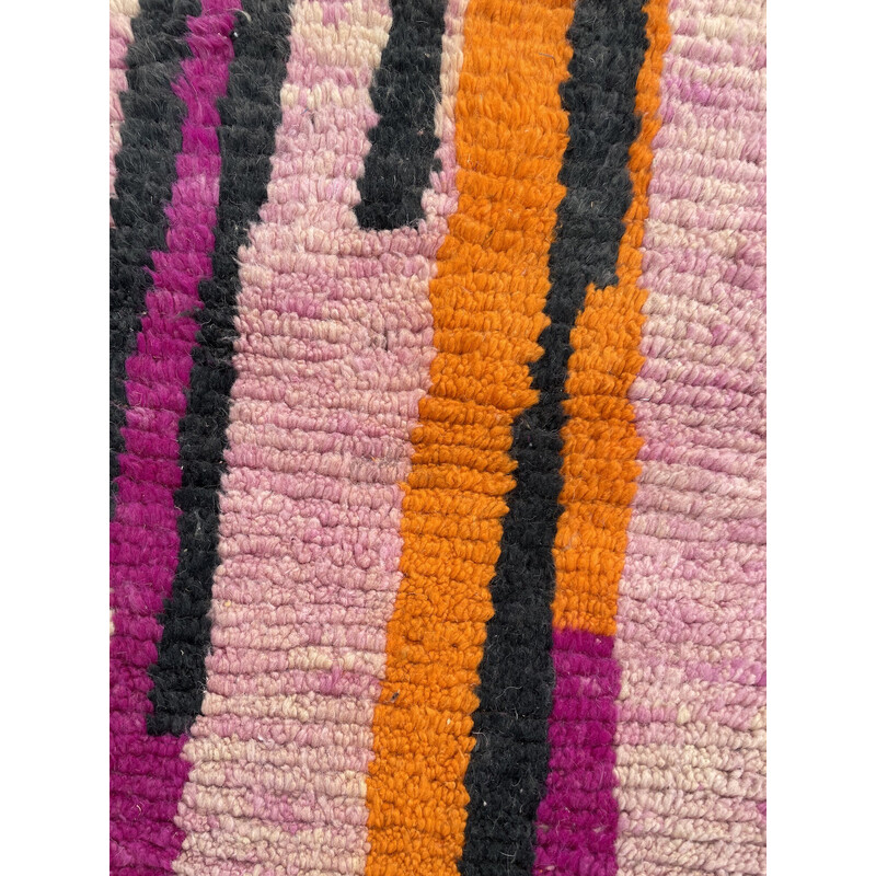 Vintage wool Berber hall rug