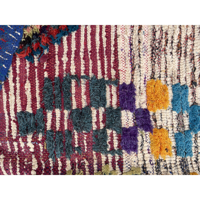 Vintage Berber Boucherouite rug