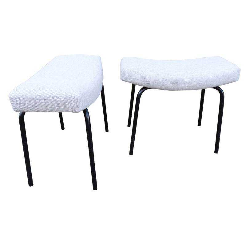 Pair of upholstered stools, Pierre GUARICHE - 1950s