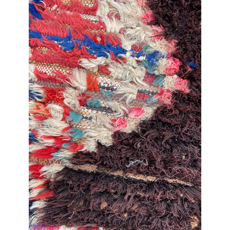 Vintage Berber Boucherouite rug