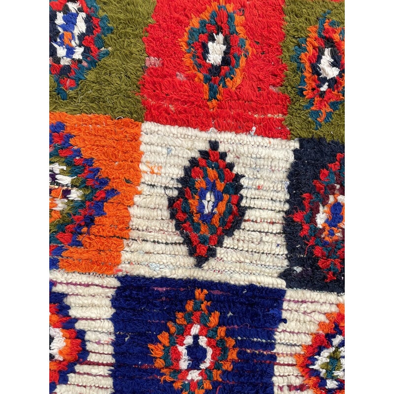 Vintage Berber Boucherouite rug