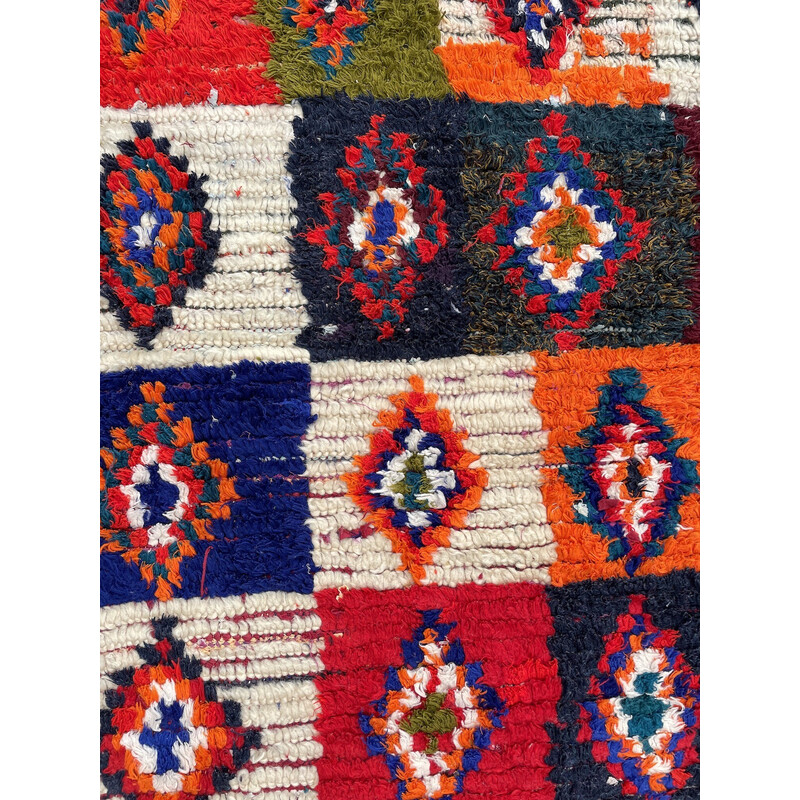 Vintage Berber Boucherouite rug