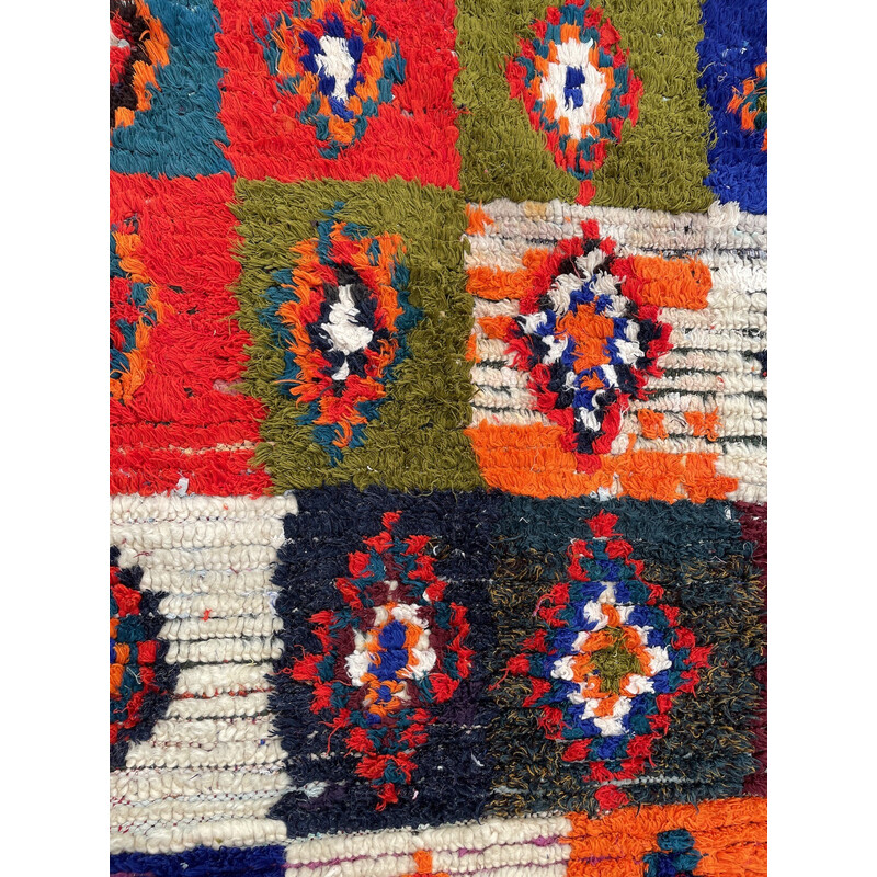 Vintage Berber Boucherouite rug