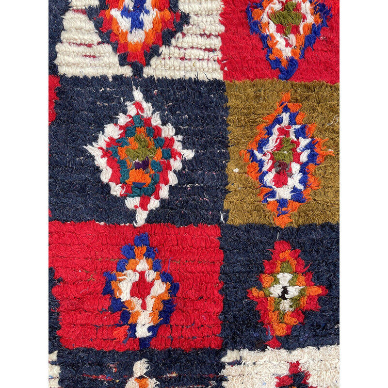 Vintage Berber Boucherouite rug