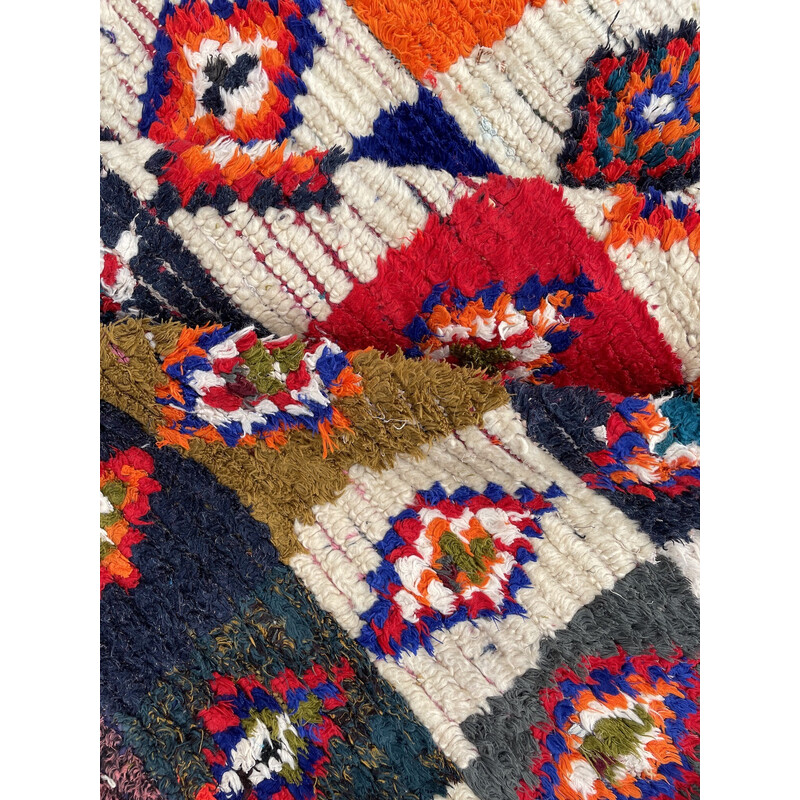 Vintage Berber Boucherouite rug