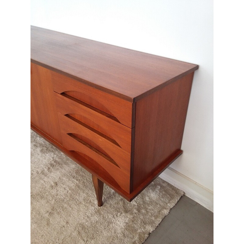 Teak armchairs square handles and cupboard bar - 1970s