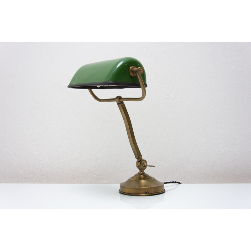 Art Deco vintage adjustable banker lamp, 1930s