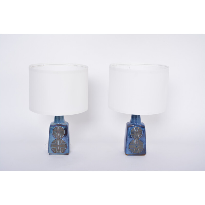 Paar blauwe tafellampen uit het midden van de eeuw model 1097 van Einar Johansen voor Soholm