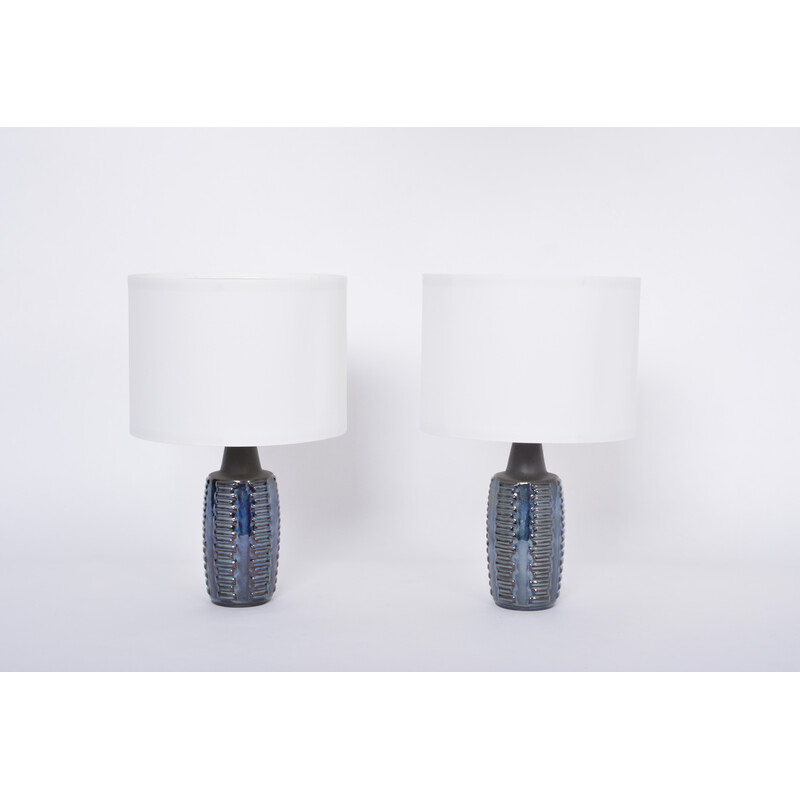Zwei blaue Tischlampen aus der Mitte des Jahrhunderts Modell 1034 von Einar Johansen für Soholm