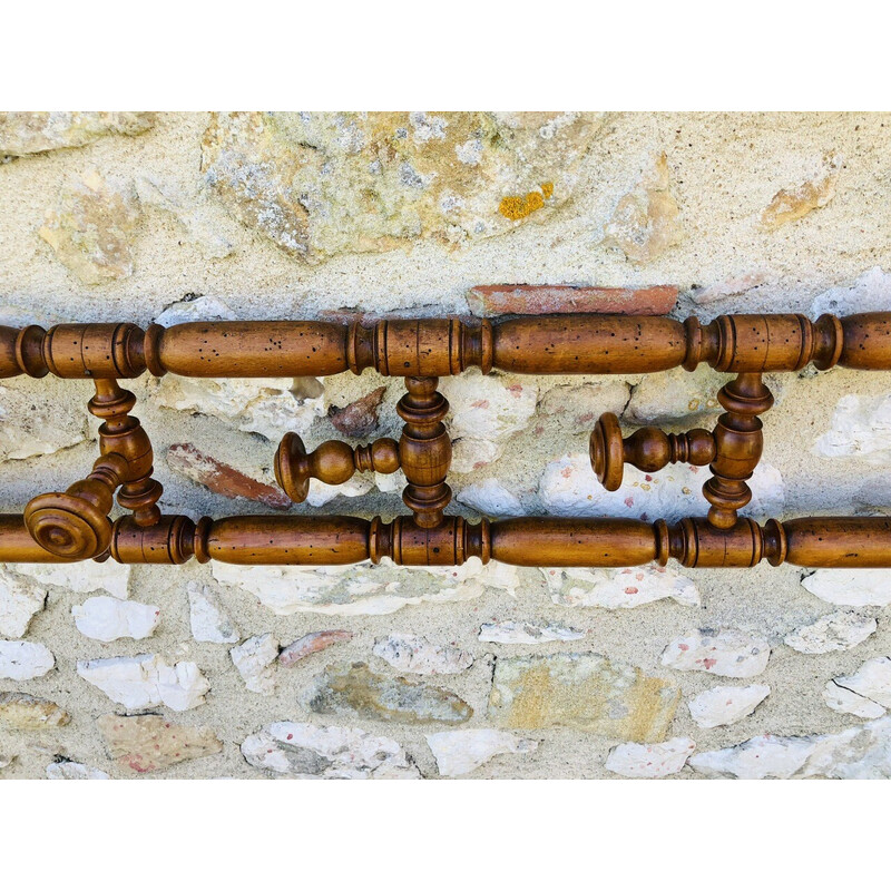 Vintage wall coat rack with swivel coat hooks, 1920s