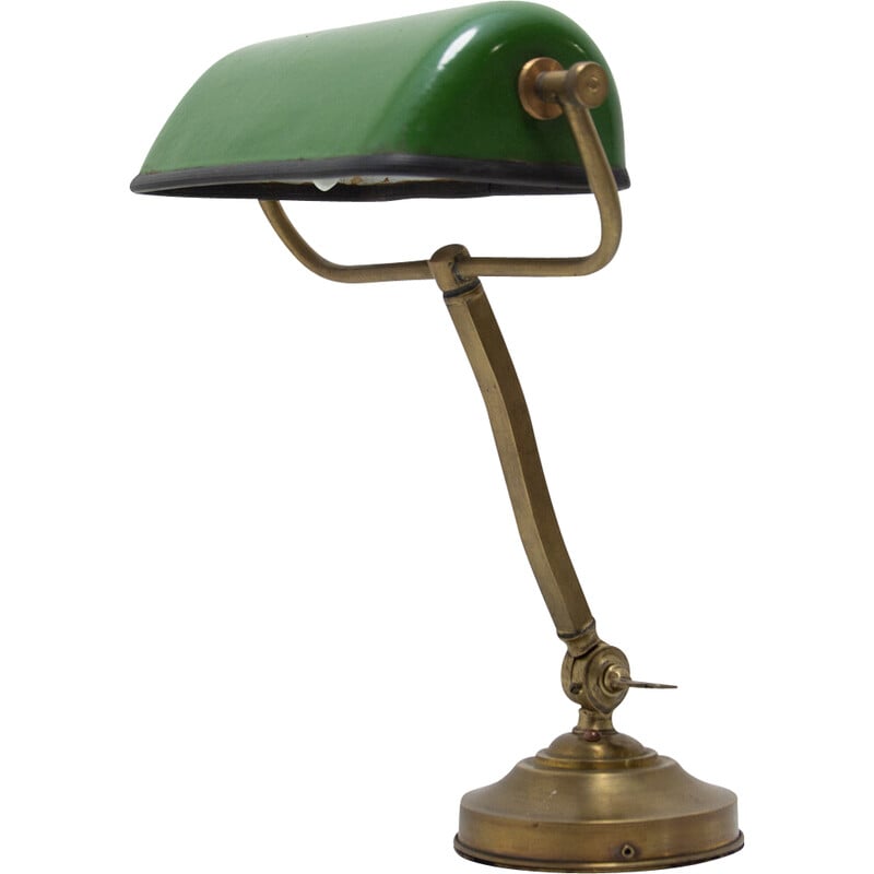 Art Deco vintage adjustable banker lamp, 1930s