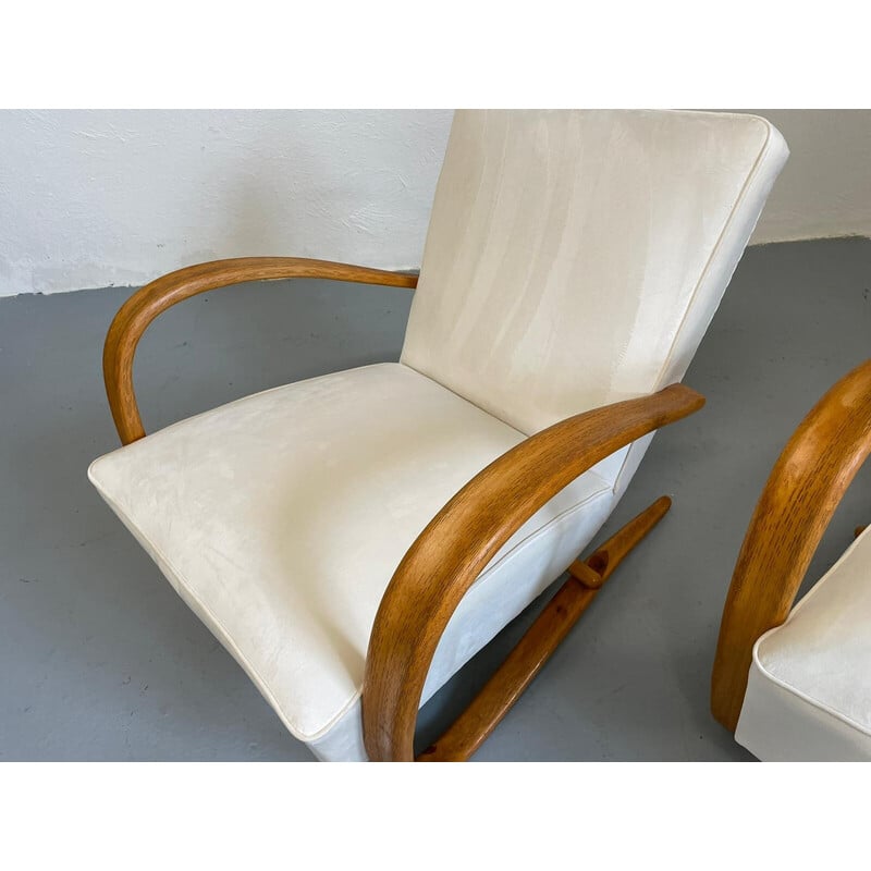 Paire de fauteuils vintage H269 par Jindrich Halabala pour Interier Praha, Tchécoslovaquie 1950