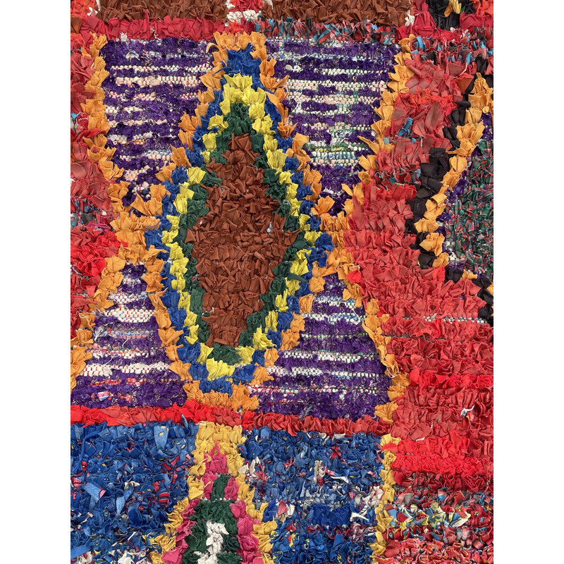 Vintage red Berber rug Boucherouite