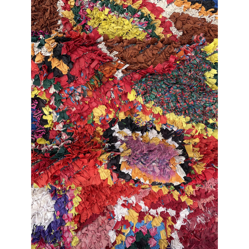 Vintage Berber tapijt Boucherouite rood