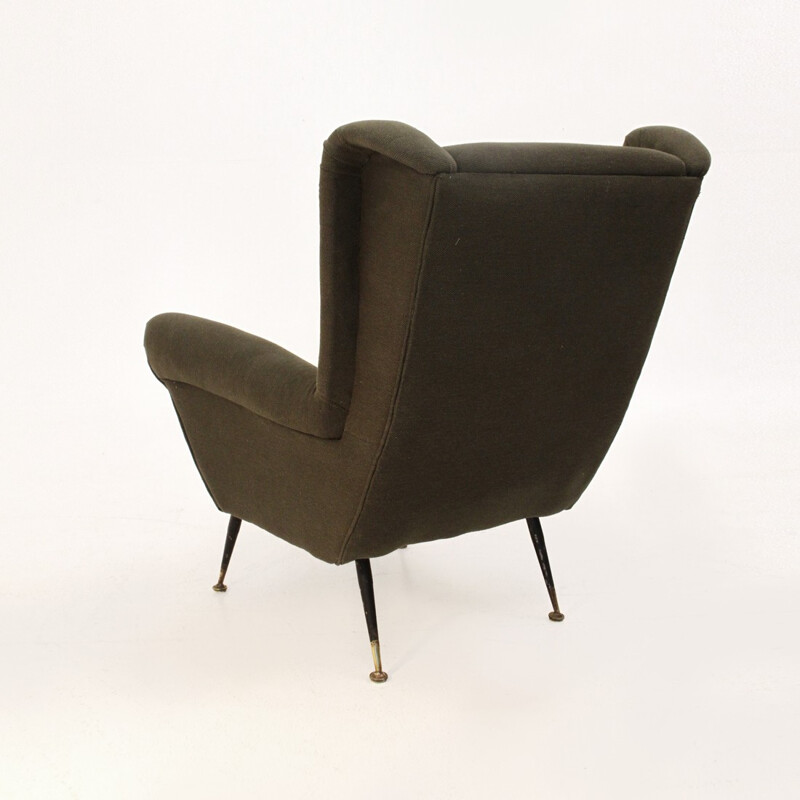 Mid-Century Italian Military Green Armchair - 1950s