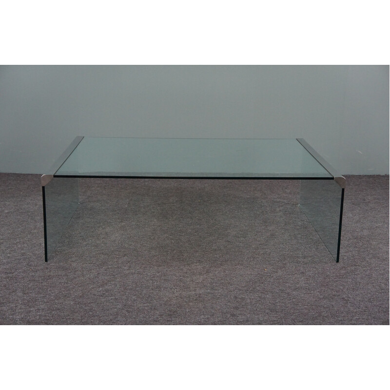 Table basse vintage italienne en verre par Pierangelo Gallotti pour Galotti et Radice, 1970